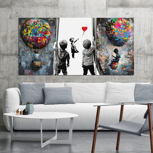 Banksy ballon graffiti wand - graffiti,