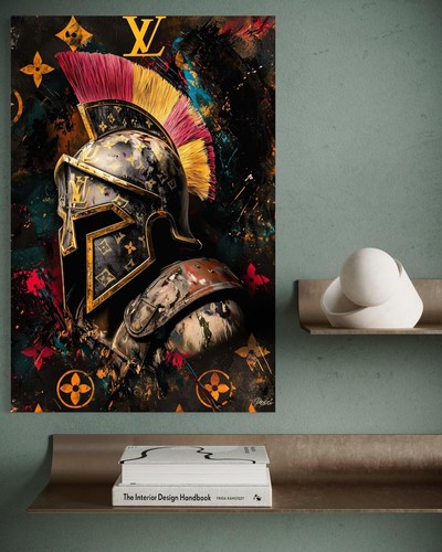 Spartaner leinwand bild farbig - leinwand,