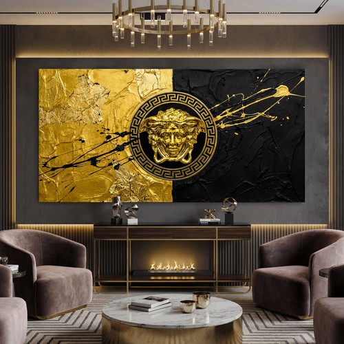 Goldene medusa wandkunst - goldene,