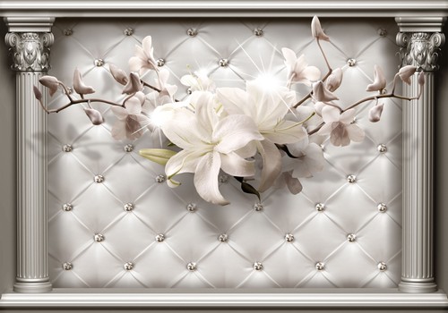 Blumen lilien diamanten vlies - diamanten,