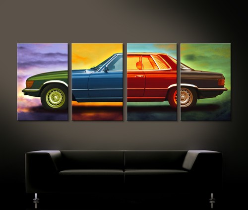 Pop art mercedes slc leinwand - art,