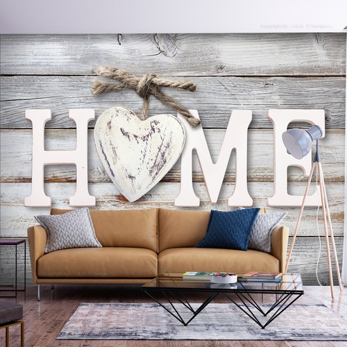 Holzoptik home love abstrakt - holzoptik,